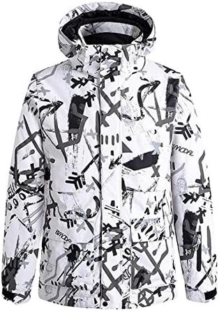 WOWULOVELY Зимовий комбінезон для чоловіків. Водонепроникний, вітронепроникний комплект куртки та штанів. Ізольований костюм для сноуборду та катання на лижах, білий, розмір 3