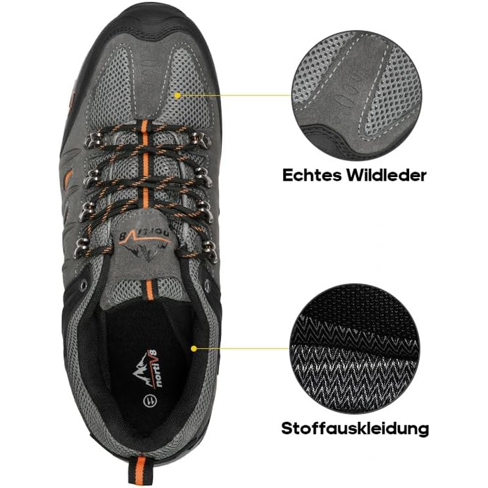 Чоловічі водонепроникні трекінгові черевики NORTIV 48 EU сірі