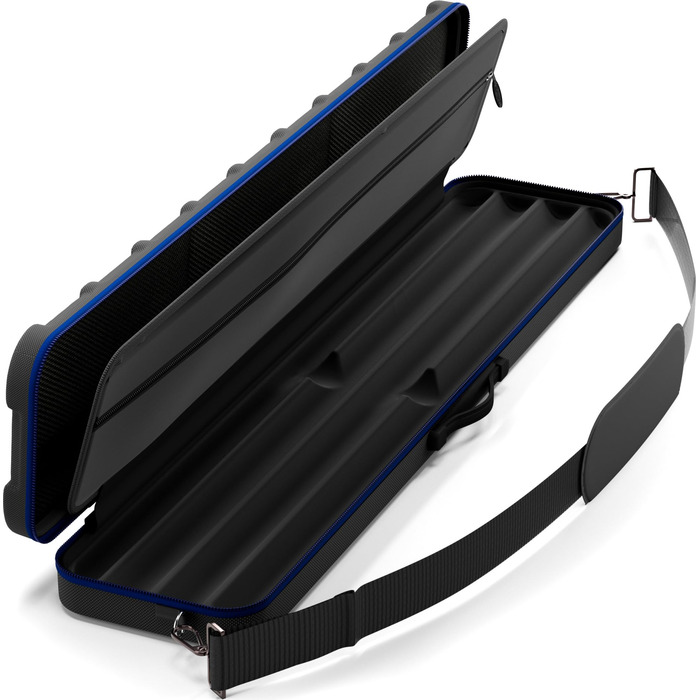 Чохол для більярдних київ Casemaster Parallax Guard 2x2, на 2 розбірні киї, міцний поліестер 600D з м'якою підкладкою, чорний з синім