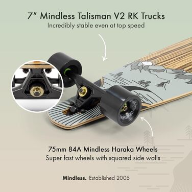 Лонгборд Mindless Lakota Dt IV для дорослих, багатобарвний, 9.75'', натуральний/чорний