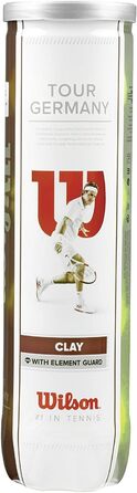 Тенісні м'ячі WILSON Tour Germany Clay DTB, 20 шт., жовті, офіційний ігровий м'яч DTB 2014/2015, 5 туб по 4 м'ячі