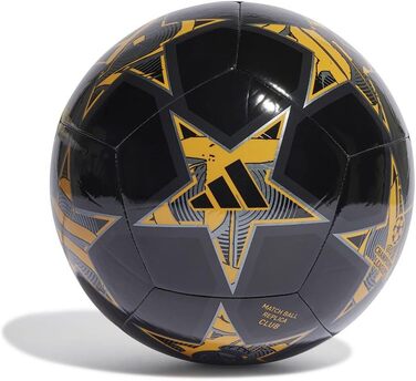 Футбольний м'яч adidas UCL Rm CLB, машинне зшивання, розмір 5, чорний/жовтий/карбон
