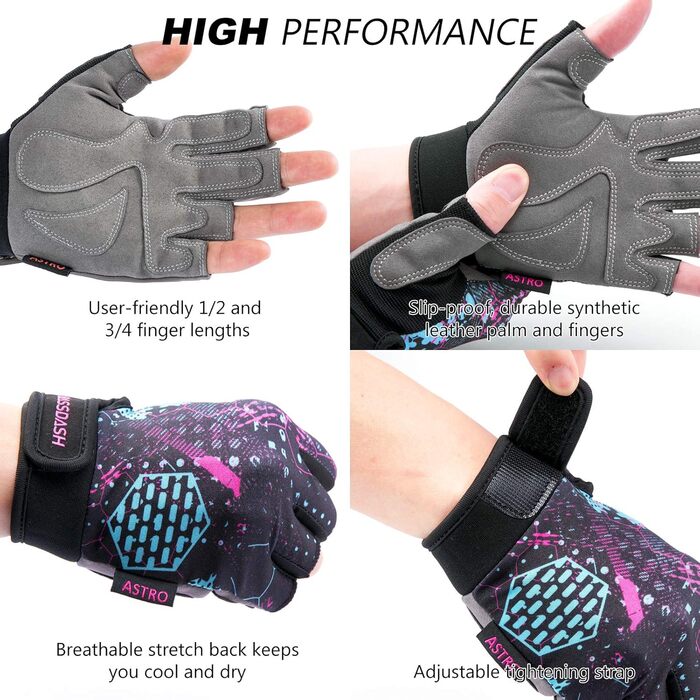 Рукавички для велосипеда Badah Atro: тренувальні, для риболовлі, катання на мотоциклі, альпінізму та фітнесу (рожеві, L)