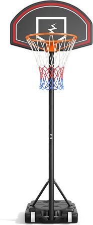 Баскетбольний кошик YOLEO для дітей, регульована висота 1,1-2,1 м, мобільна конструкція, для гри в приміщенні та на вулиці, до 12 років