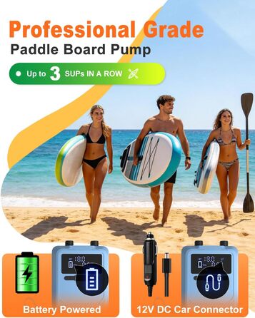 Насос електричний для SUP Mojimdo 20 PSI з підсвіткою, акумуляторний, 5 режимів, для сапборду, каяка, надувного човна та матрацу