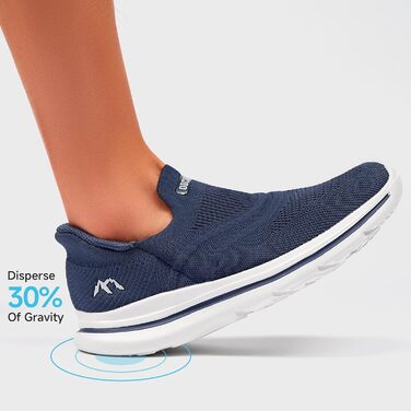 Сліпони чоловічі без шнурівки, спортивні кросівки для бігу, легкі, дихаючі, для активного відпочинку та повсякденного носіння, 1040, Marineblau (Морський синій), 42 EU