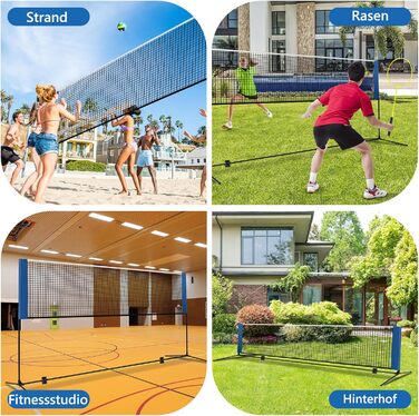 Сітка для бадмінтону GOPLUS зі стійкою, регульована по висоті 89-155 см, з сумкою та 2 воланами, для бадмінтону, тенісу, волейболу, для залу та вулиці, 420 см