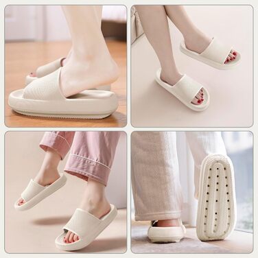 Шльопанці Badelatschen Cozislides: жіночі та чоловічі шльопанці для дому та пляжу, антиковзаючі, літні, Wolkenschuhe, 46/47 EU, бежеві