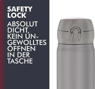 Термос-пляшка Thermos Ultralight 0,5 л нержавіюча сталь, матова, збереження температури 10 год гарячого / 20 год холодного, герметична, для води та чаю, BPA-free