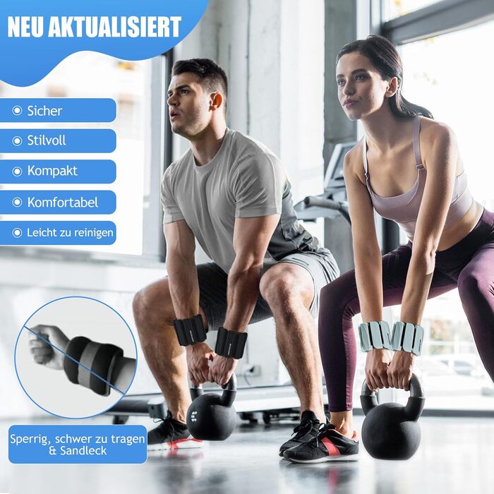 Гантелі на ногу/зап'ястя BECOJADDE 0.45/0.9 кг (набір 2 шт.) для кардіо, силових тренувань та фітнесу