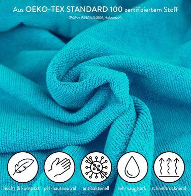 Рушник для фітнесу PEAQUE з кишенею на блискавці | Мікрофібра з фротте-структурою | Спортивний рушник для тренажерного залу | М'який, швидковисихаючий (120 x 50 см)