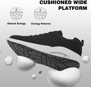 Кросівки для чоловіків Situkeke: бігові, для занять спортом, прогулянок та фітнесу (чорно-білі, 42 EU)