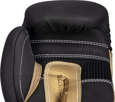 Боксерські рукавички TOP TEN '4Select' з натуральної шкіри (Золото-Чорний, 12 oz)