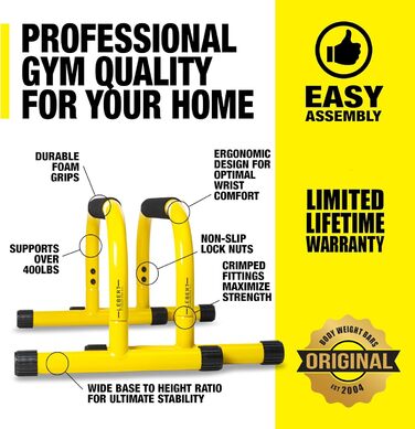 Леберт Фітнес Паралельні бруси для віджимань та висів - станція для тренувань вдома та в гаражі. Ідеально для гімнастики, калістеніки, силових тренувань. Чорний колір