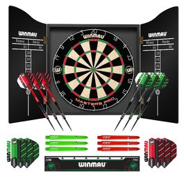 Дартс Winmau Masters Pro з лінією кидка та 6 дротиками - професійний дартс PDC, сизаль високої щільності, ультратонкий дріт