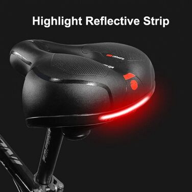 Сідло для велосипеда Yuirshion з Memory Foam, м'яке, комфортне, дихаюче, амортизуюче, для міста та гірських велосипедів, з червоною смугою, підходить для жінок та чоловіків
