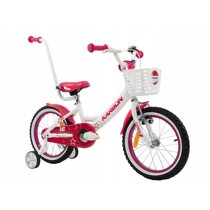 Дитячий алюмінієвий велосипед Karbon Star 16'' білий для дівчинки, 9 кг