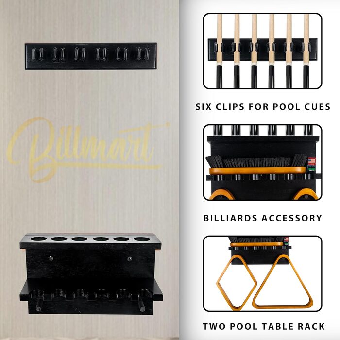 Тримач для київ (6 шт.) - стійка для більярдних київ, аксесуар для більярдного столу, чорний
