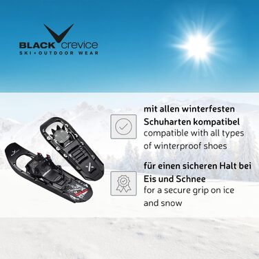 Снігоступи Black Crevice для чоловіків і жінок, пластикові, для походів, розмір 36-48, 64 см, легкі, дві розміри, універсальна посадка