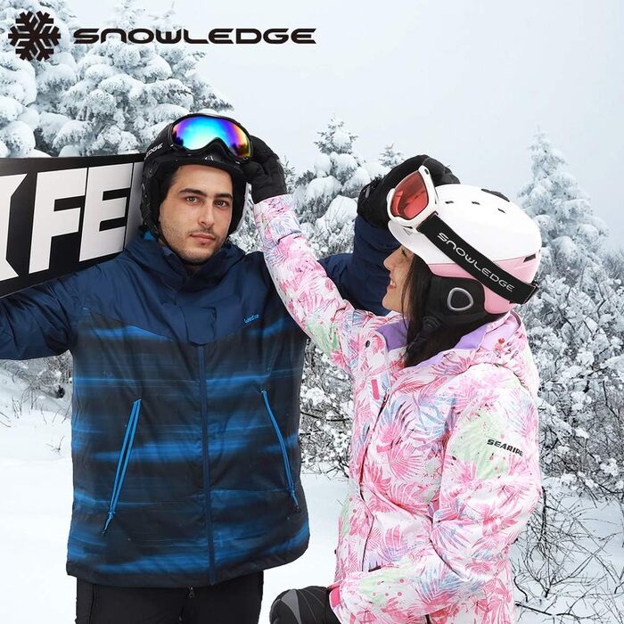 Гірськолижна маска Snowledge для чоловіків і жінок, подвійна лінза OTG, UV400, антифог, вітрозахист, для сноуборду, лиж, сумісна з шоломом, чорна/синьо-зелена (VLT 4.6%)