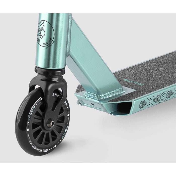 Movino Glide Stunt Scooter: професійний фристайл ролер з колесами 100 мм, дека з алюмінію 6061, вантажопідйомність 100 кг (Glide - блакитний)