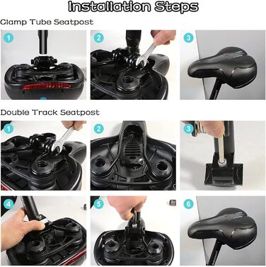 Велосипедне сідло для чоловіків та жінок, гелеве, з подвійною амортизацією, ергономічне, комфортне, для міських велосипедів та гірських велосипедів, блакитне, з інструментами для швидкої установки