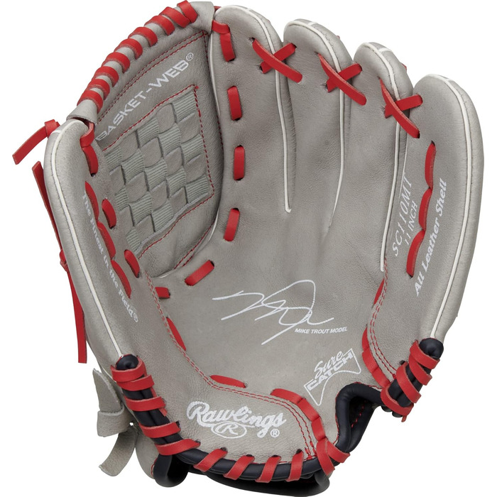Рукавичка бейсбольна Rawlings Sure Catch Mike Trout Signature для підлітків 28 см, правий кидок, з сіткою