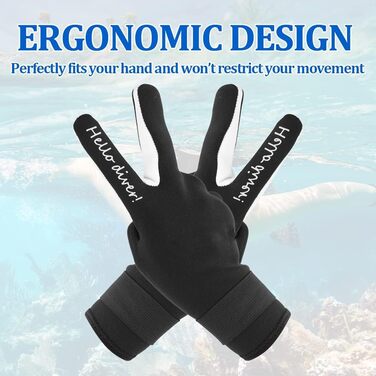 Рукавички для дайвінгу VGEBY1, 2 мм, неопренові, 5 пальців, для дорослих, водолазні, для екстремальних водних видів спорту (Чорний, S)