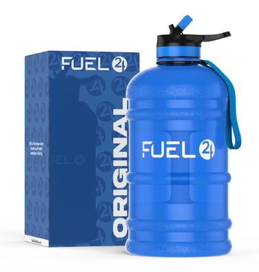 Спортивна пляшка для води Fuel24 Jug 2,2 л з трубочкою та кришкою, BPA-free, посилений гнучкий матеріал, велика ємність для залу та спорту