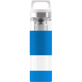 Термос-пляшка SIGG Hot & Cold зі скла 0.4 л, ізоляційна, без шкідливих речовин, з силіконовим захистом, Electric Blue