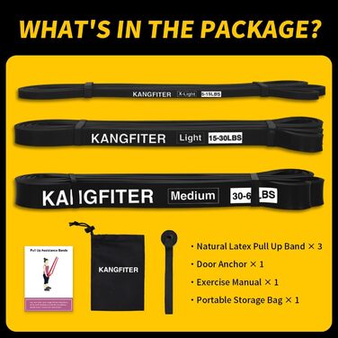 Стрічки для фітнесу та тренувань: набір еластичних стрічок з 5 рівнями опору (2-56.7 кг) для чоловіків та жінок, з кріпленням для дверей. Ідеально для фітнесу, розтяжки та фізіотерапії.