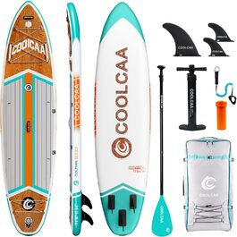 SUP дошка COOLCAA Maple Marlin Lite 355 см, надувний сапборд для дорослих, ширина 86 см, вантажопідйомність 222 кг + аксесуари та сумка