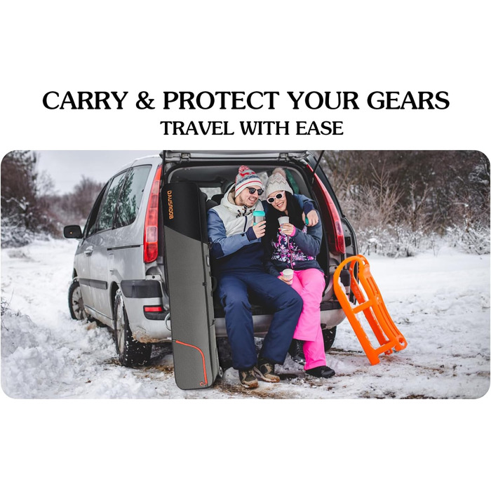 Чохол для сноуборду/лиж з колесами, 1680D Oxford, водонепроникний, для подорожей літаком, 164 см