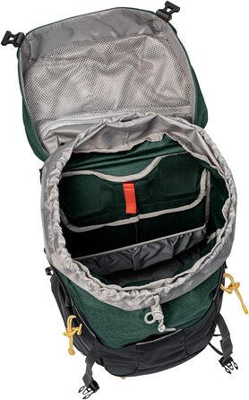 Туристичний рюкзак VAUDE Brenta 36+6 л, водонепроникний, з дощовиком, для жінок і чоловіків, зручний трекінговий рюкзак з органайзером, чорний/зелений