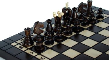 Набір шахів 3 в 1 Abio: шахи, шашки, нарди. Дерев'яне шахове поле 35,5x35,5 см. Якісний, складаний набір для дорослих.