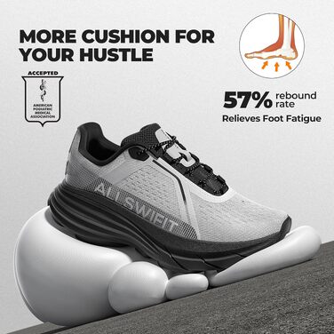 Жіночі кросівки для бігу та ходьби ALLSWIFIT: легке, дихаюче спортивне взуття для фітнесу та тенісу, сіро-чорні, розмір 41 EU