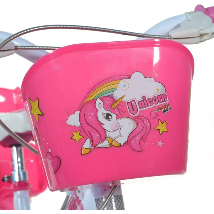 Дитячий велосипед Dino Bikes 144R-UN Einhorn, білий/рожевий, одношвидкісний