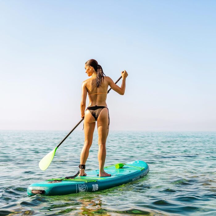 Надувний SUP-борд Movino Stand Up Paddle Board 350 см (2in1 SUP Kajak) - комплект з аксесуарами, до 165 кг, 11'6', зварний рейлінг, 15 PSI (зелений)