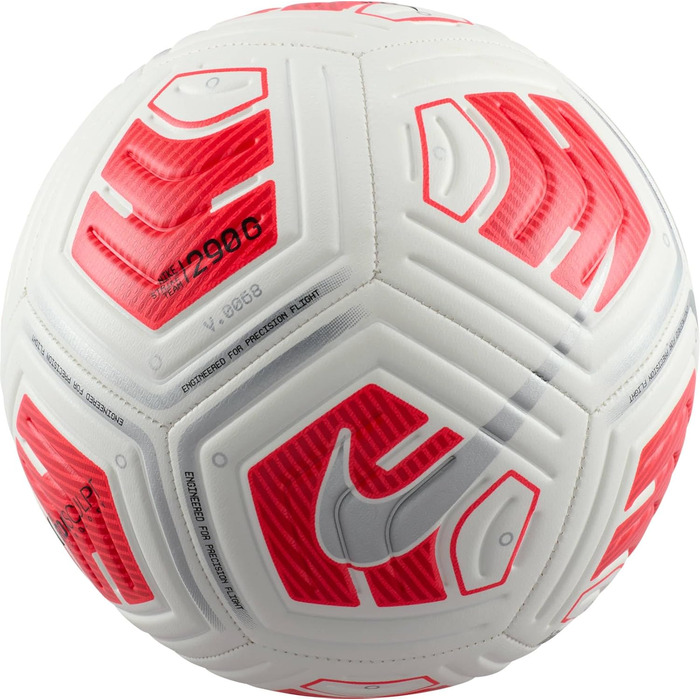 Футбольний м'яч Nike Strike Team 290G (Fa24), білий/ярко-червоний/сріблястий, розмір 5