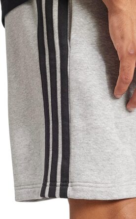 Чоловічі шорти Adidas Essential Three Stripes French Terry, сірі з чорними смугами, розмір XL
