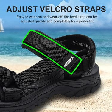 Чоловічі трекінгові сандалі SYKT для туризму та відпочинку на природі (чорні, 43 EU)