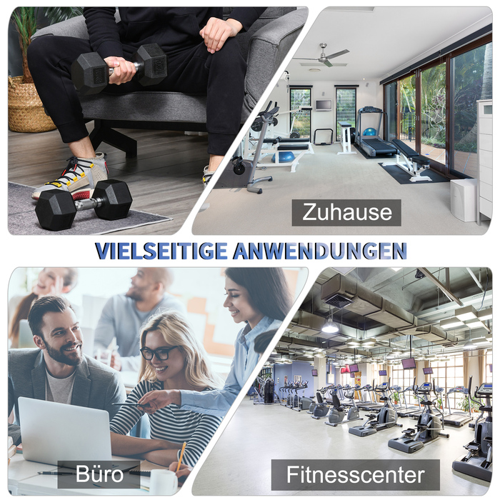 Набір гантелей Hexagon, 2 шт. з рифленим руків'ям, набір штанг з чавуну, 2 x 10 кг, гантелі для чоловіків та жінок, для дому, спортзалу, силових тренувань