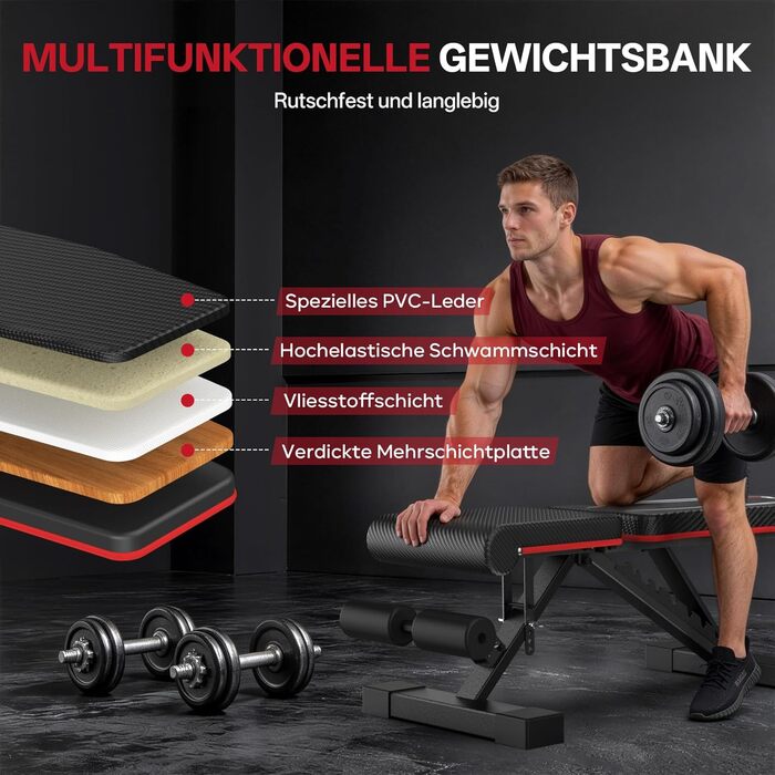 Складана багатофункціональна тренажерна лава PASYOU PA350, регульована атлетична лава для фітнесу та силових тренувань, витримує до 300 кг, для дому та спортзалу