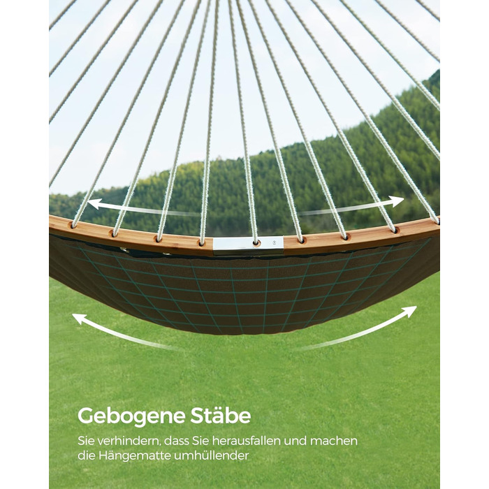 Гаммак SONGMICS для 2 осіб з подушкою, Outdoor, сіро-бежевий, 200 x 140 см, до 225 кг