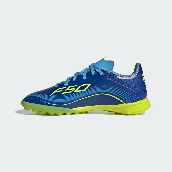Дитячі футбольні бутси adidas F50 Messi League Turf для штучного покриття (33.5 EU, Royal Blue Solar Yellow Semi Blue Burst)