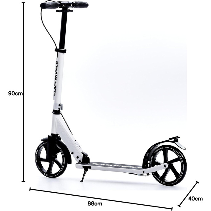 Самокат Blackwheels Orio Cityroller 200мм, складаний, білий - алюмінієвий, з регулюванням висоти, ABEC 7, для підлітків та дорослих