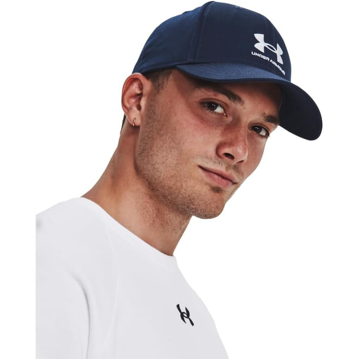 Кепка Under Armour Men's Branded Lockup ADJ Classic, регульована, темно-синя (Midnight Navy), один розмір
