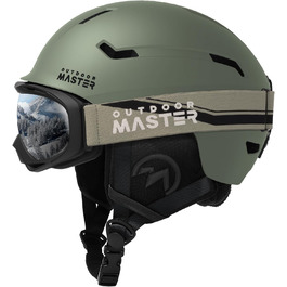 Шолом для лиж та сноуборду OutdoorMaster з маскою для дорослих - 12 вентиляційних отворів, L(58-61 см)