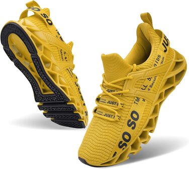 Чоловічі кросівки для бігу JSLEAP: дихаючі, легкі, для занять спортом та вуличної бігової стилістики (41 EU, 1 Жовтий)