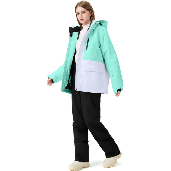 Дитячий комплект лижного одягу Odiche: куртка та штани, водонепроникний, вітронепроникний, кольоровий принт, зелений, розмір S